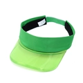 Neon green PVC sun visor hat with adjustable hook and loop strap for outdoor activities - Green