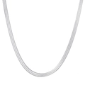 Elegante silberne Schlangenkette aus Edelstahl mit glatter Metalloberfläche für Damen - 45cm / Stahl 4mm