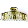 Translucent olive green large shark hair claw clip with strong metal spring - Glossy Transparent Dark Green