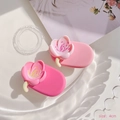 Y2K dopamine style pink cherry blossom hair clip for girls, size 4cm, variant view - Lotus Flower Clips (Pair)