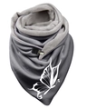 Warm fleece neck gaiter in charcoal grey with a white butterfly print and metal clip - 60-Grey White Butterfly