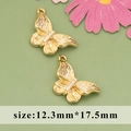 18k gold plated butterfly bow pendant with white zircon for DIY jewelry making - ME5606A - Gold Butterfly - 1pc