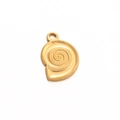 18K gold plated stainless steel spiral seashell charm pendant with polished finish - 11*16mm / Gold