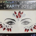 Self-adhesive red and clear rhinestone face jewels for festive party makeup decor - HF-154-Red White Rhinestone Decor Style