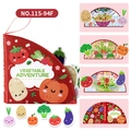 Educational vegetable theme baby cloth book with removable velcro felt pieces - Vegetable Theme (NO.115-94F) / 35.00g