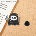 Cartoon grim reaper enamel pin badge with scythe, 2.5cm size for Halloween style - Grim Reaper