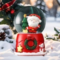 Luminous Christmas crystal ball featuring Santa and tree on a festive red base - 80 Medium Music+Light / Christmas Tree and Santa