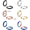 Set di 6 paia di orecchini a cerchio in acciaio inossidabile, nero, argento, oro e blu - 10mm