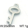Colgante de llave en acero inoxidable plateado para joyería, medida 20x9mm y peso de 1g - 20x9mm / Color Acero (KLJ5847-Z)