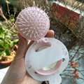 Spazzola per capelli pieghevole con specchio, design candy e setole massaggianti rosa - Serie di Caramelle / Rosa