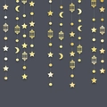 Golden star moon and lantern hanging ornaments for festive party decoration set - Gold Card Lantern