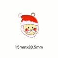 Santa Claus enamel alloy charm for DIY jewelry making, size 15mm x 20.5mm dimension - 55# Santa Claus