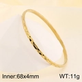 Gold-finish titanium steel bangle with diamond lattice pattern, 68mm diameter - Single Ring / Inner 68mm Width 4mm / Gold Color (KB185432-LO)