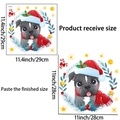 Detailed size guide for Christmas French Bulldog toilet sticker with measurement specs - Christmas French Bulldog