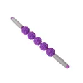 Manual muscle massage roller stick with 5 purple spiky balls and gray ergonomic handles - 5-Ball Purple
