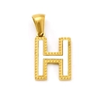 Golden letter H pendant with white enamel inlay and beaded edge detailing - Letter H (Single Pendant)