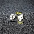 Orecchini a lobo a forma di fragola in acciaio inossidabile argento, 10mm x 7mm - Stile Fragola 344 / Colore acciaio