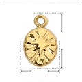 Macro detail of a 9mm gold-plated stainless steel star charm with dimensions and weight - YE320-Gold Smooth Oval