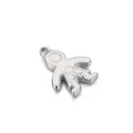 Polished stainless steel boy charm pendant with embossed bubble patterns on white background - Single Style Without Clasp (KLJ6873-Z)