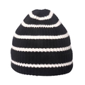 Berretto in maglia a righe bianche e nere con risvolto spesso per uomo e donna unisex - 58cm / Nero