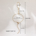 Detailed dimensions of gold star butterfly ring bracelet with weight and chain length - Three Round Zirconia Style (4016_2)