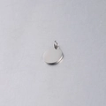 Detailweergave van een ronde zilveren roestvrijstalen hanger met een kleine verbindingsring - 14.7*12mm (1.5mm dikte) / Staalkleur