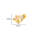 Orecchini con cuore rosa e stella dorata in zirconia, misure 0,56 cm per 0,73 cm - Stella Cuore (6#) / Giallo Oro