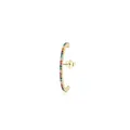 Minimalist S925 sterling silver rainbow zircon earrings with colorful tassel design - Rainbow Zirconia Gold Ear Buckle (RHE878G)