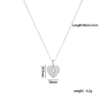 Collana a cuore in acciaio inox argento con ali e cristalli, lunghezza 40 cm più 5 cm - Cuore Apribile (A1437)