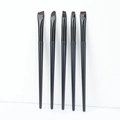 Set di 5 pennelli professionali per eyeliner e sopracciglia con manici neri opachi - Set di Pennelli Blade Completamente Nero