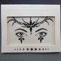 Black acrylic face crystal stickers with rhinestones for DIY forehead and eye decoration - 1064