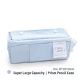 Light blue triangular prism pencil case with secure zipper and 80x200x80mm dimensions - Light Blue
