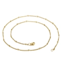 Elegant gold satellite chain necklace featuring small beads and a lobster clasp - Beaded Fine Chain Style / 71CM