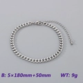 Polished silver curb chain bracelet in stainless steel with a lobster clasp and extender - Curb Chain - Steel Color