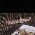 Elegante tiara da sposa in oro rosa con strass scintillanti in stile vintage europeo - Corona a Punta Europea (A002) / Oro A002