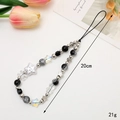 Cartoon M-Bean beaded phone lanyard with pearls and stars, 20cm long for CCD cameras - K3966 Dark Five-pointed Star Beaded Phone Chain