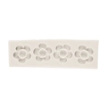 White silicone mold featuring four mini sunflower cavities for fondant and chocolate decor - Style 4 / Gray