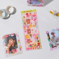 Autocollants animaux mignons en tons macarons roses avec paillettes pour déco DIY - Lapin Ours Vert