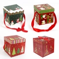Variété de boîtes cadeaux de Noël festives avec motifs Père Noël, renne et bonhomme de neige - Boîte cadeau simple de petite taille