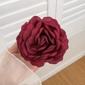 Pince à cheveux fleur en organza bordeaux élégante avec pétales multicouches - 5# Rouge 8.2cm Pince Double Fleur