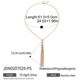 Dettaglio della collana a nappe multistrato in acciaio inossidabile 18K con misure - Stile Ciondolo Nappa Dorata (JDN0207029-PS)