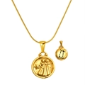 Collier médaille Gémeaux vintage plaqué or 18K avec une maille serpent en acier inox - Gémeaux (SP343G-3)