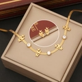 Set gioielli farfalla dorata con collana a catena serpente e orecchini coordinati - 3# Set Farfalla