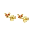 Macro shot of s925 stamp on gold earrings with marquise-cut orange cubic zirconia stones - Orange Gold