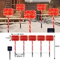 Solar Christmas North Pole candy sign lights with stakes for outdoor garden yard pathway - Battery Box / Rectangular North Pole Sign