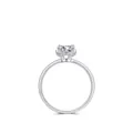 Klassischer S925 Sterlingsilber Ring mit Kronenfassung und brillantem Solitär-Diamant - US 5 / 925er Silber