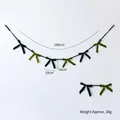 Christmas velvet bow banner with dark and olive green bows for party background decor - Dark Green & Light Green Mixed