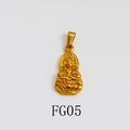 24K gold plated Guanyin Buddha pendant necklace charm with polished metallic finish - FG05-Sitting Buddha / Gold
