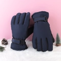 Guanti da ciclismo termici impermeabili blu scuro con touch screen per l'inverno - Touch Screen Addensato / Uomo Velcro Blu Navy