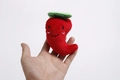 Juguete de peluche para perros con sonido en forma de chile rojo y cara bordada - Chile Rojo